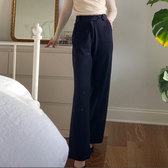 NWT NakedCashmere Hudson Wide Leg Cashmere Trousers 'Midnight' Size S - Picture 4 of 16